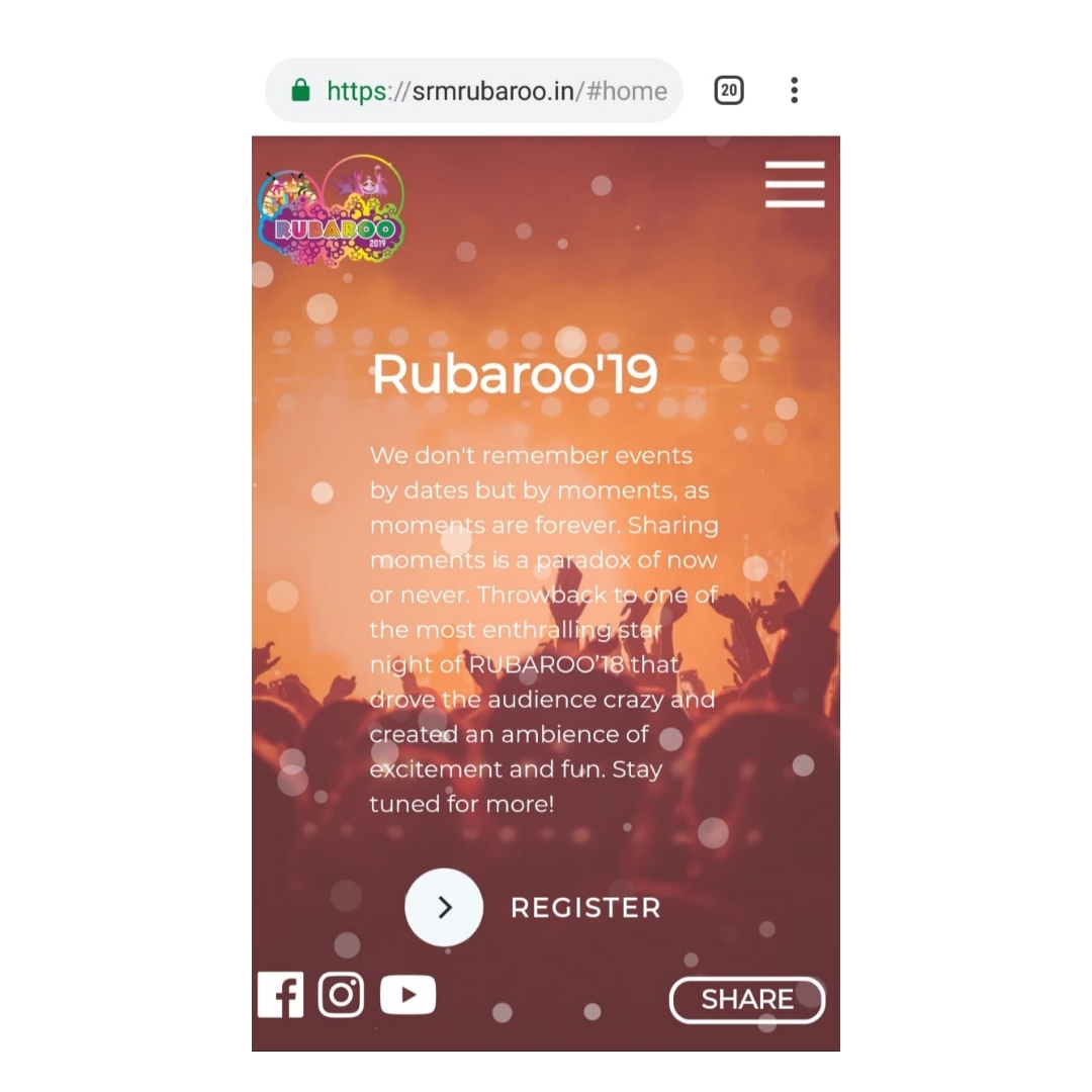 rubaroo'19 site mobile view